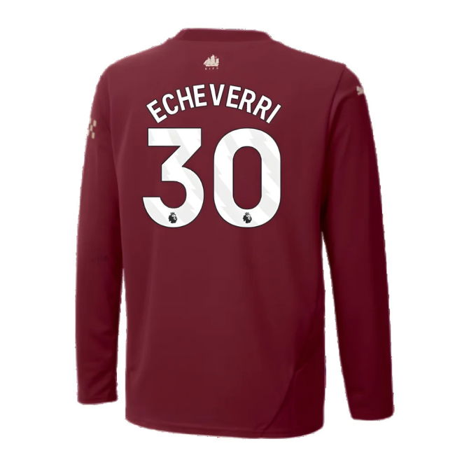 2024-2025 Man City Third Long Sleeve Shirt (Kids) (Echeverri 30)