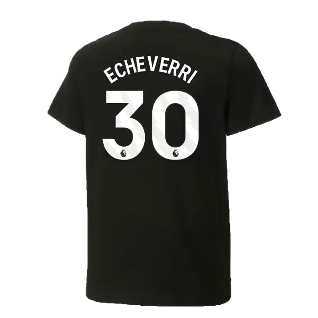 2024-2025 Man City ftblCulture Tee (Black) (Echeverri 30)