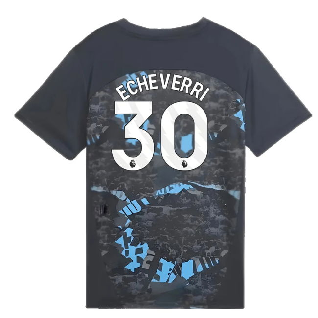 2024-2025 Man City Prematch SS Jersey (Strong Gray) - Kids (Echeverri 30)
