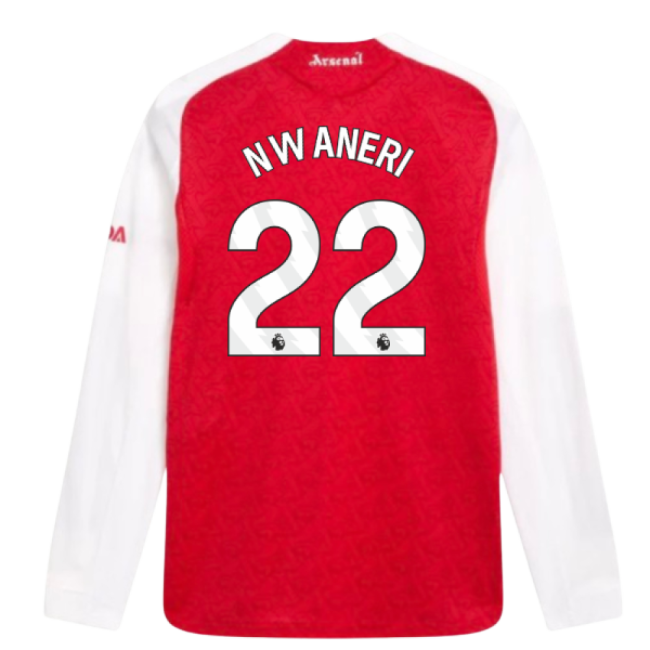 2025-2026 Arsenal Authentic Long Sleeve Home Shirt (Nwaneri 22)