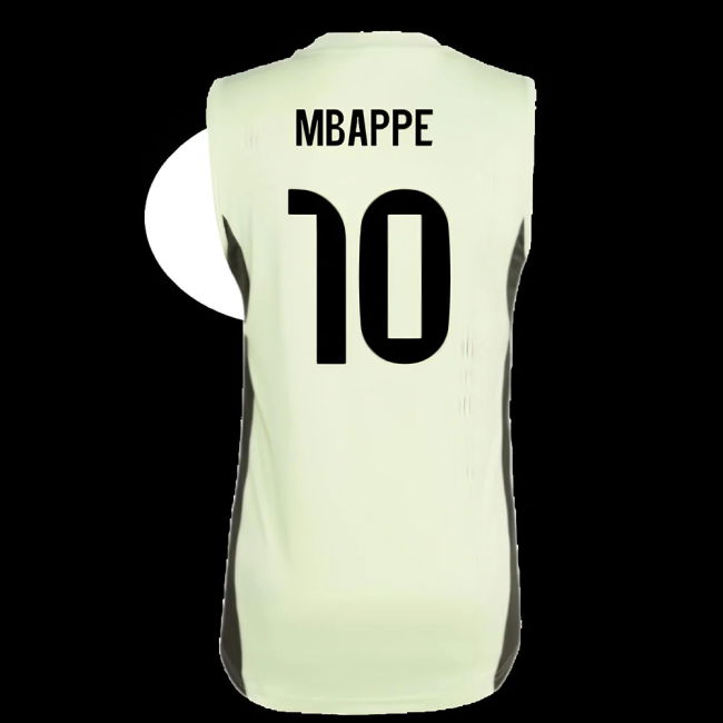 2025-2026 Real Madrid Sleeveless Training Jersey (Almost Lime) (Mbappe 10)