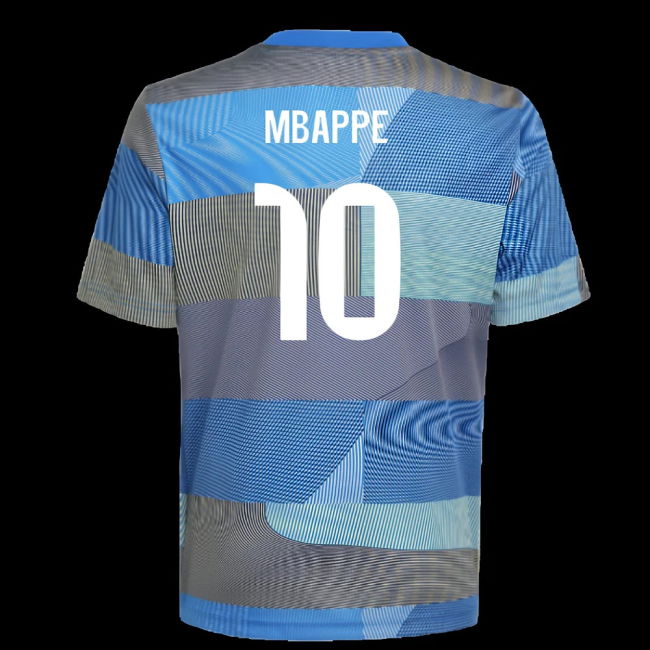 2025-2026 Real Madrid Pre-Match Shirt (Blue) - Kids (Mbappe 10)