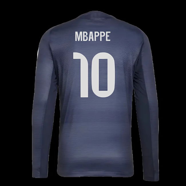 2025-2026 Real Madrid Authentic Long Sleeve Away Shirt (Mbappe 10)