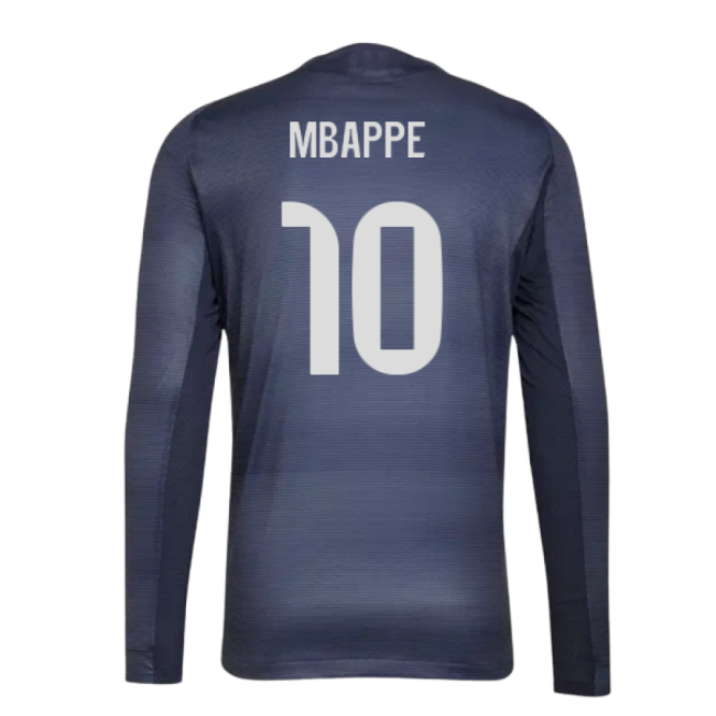 2025-2026 Real Madrid Authentic Long Sleeve Away Shirt (Mbappe 10)