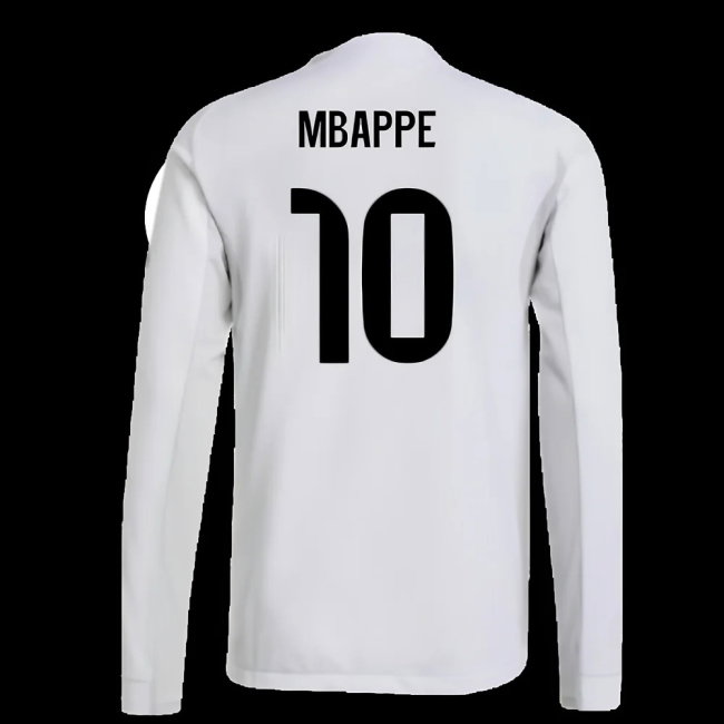2025-2026 Real Madrid Authentic Long Sleeve Home Shirt (Mbappe 10)
