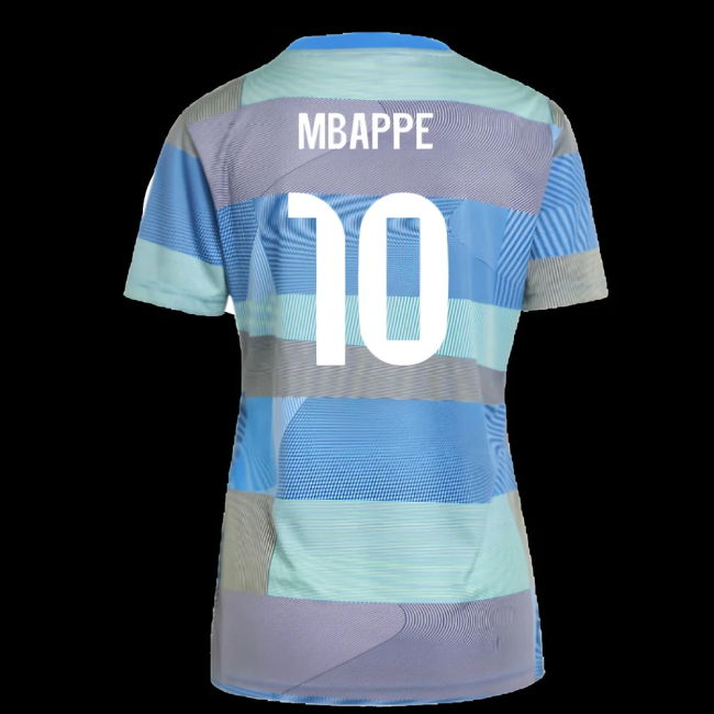 2025-2026 Real Madrid Pre-Match Shirt (Bluebird) - Womens (Mbappe 10)