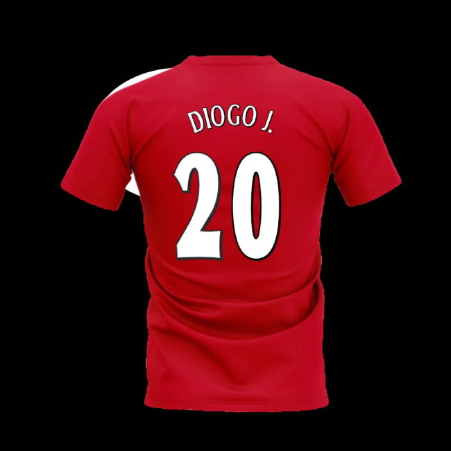 Liverpool 2000-2001 Retro Shirt T-shirt (Black) (Diogo J. 20)
