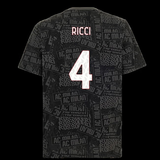 2025-2026 AC Milan ftblCulture Tee AOP (Black) (Ricci 4)