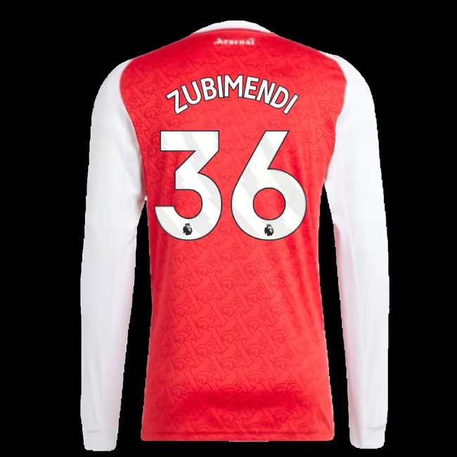2025-2026 Arsenal Long Sleeve Home Shirt (Zubimendi 36)