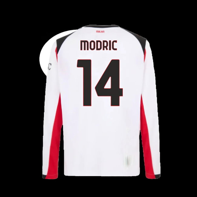 2025-2026 AC Milan Long Sleeve Away Shirt (Modric 14)