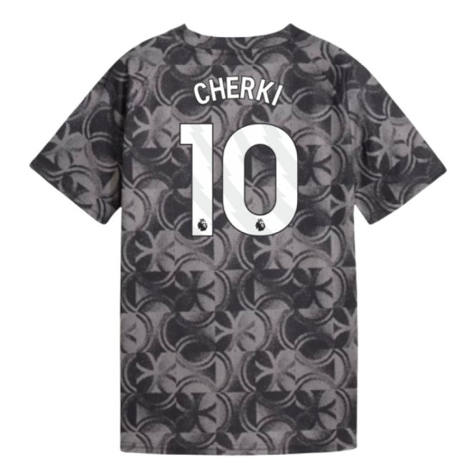 2025-2026 Man City Warm Up Jersey (Black) - Kids (Cherki 10)