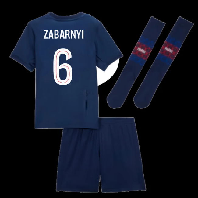 2025-2026 PSG Home Little Kids Mini Kit (Zabarnyi 6)