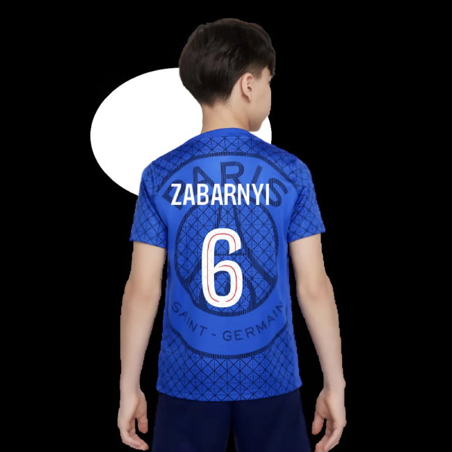 2025-2026 PSG Academy Pro Home Pre Match Shirt (Royal) - Kids (Zabarnyi 6)