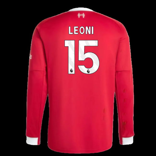 2025-2026 Liverpool Long Sleeve Home Shirt (Leoni 15)