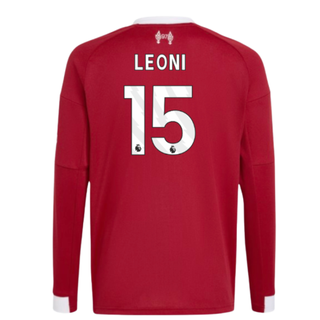 2025-2026 Liverpool Long Sleeve Home Shirt (Kids) (Leoni 15)