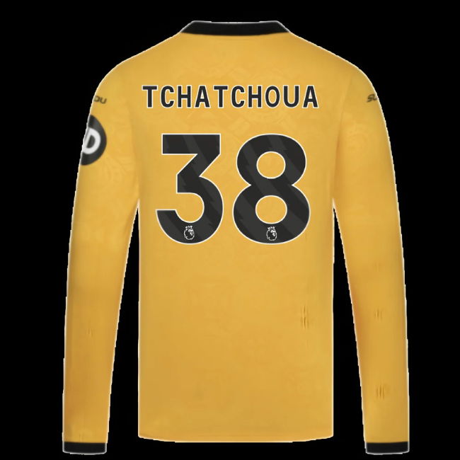 2025-2026 Wolves Long Sleeve Home Shirt (Tchatchoua 38)