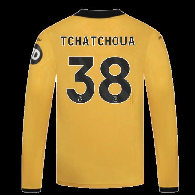 2025-2026 Wolves Long Sleeve Home Shirt - Kids (Tchatchoua 38)