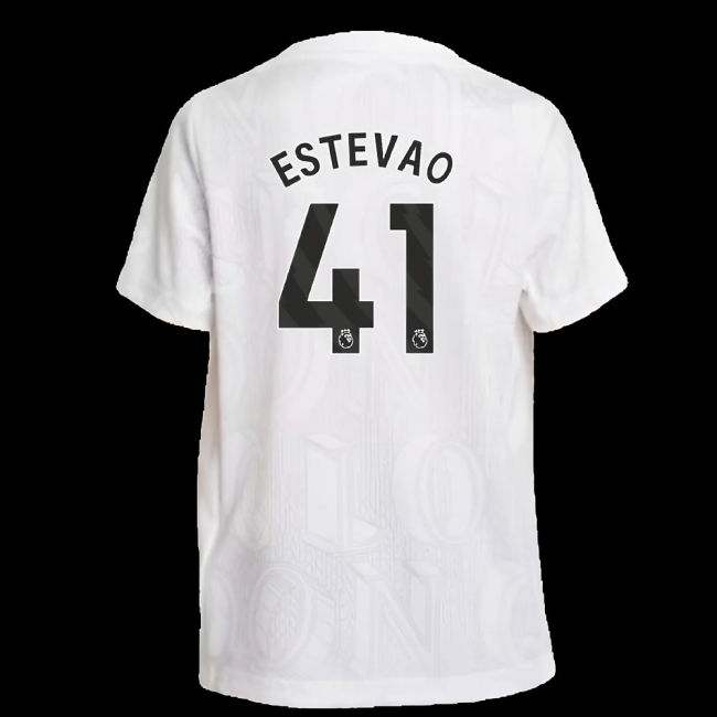 2025-2026 Chelsea Pre-Match Shirt (White) - Kids (Estevao 41)