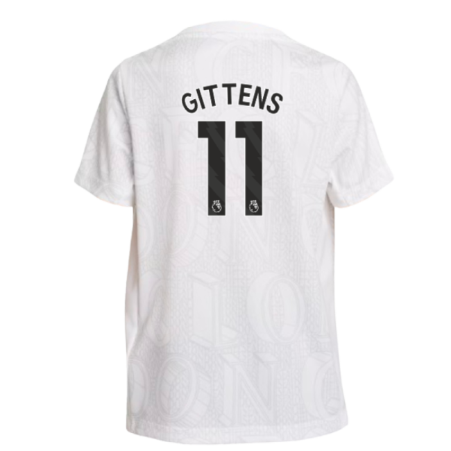 2025-2026 Chelsea Pre-Match Shirt (White) - Kids (Gittens 11)