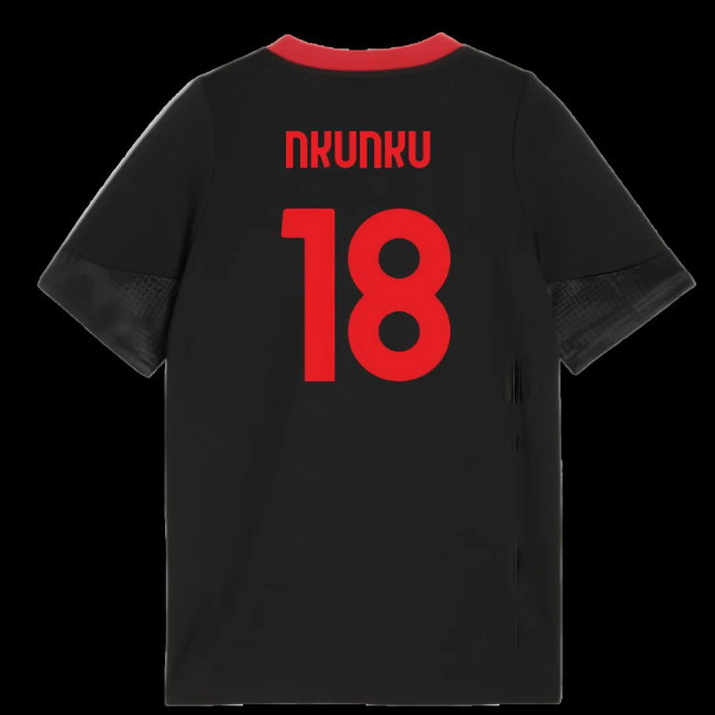 2025-2026 AC Milan Training Jersey (Black) - Kids (Nkunku 18)