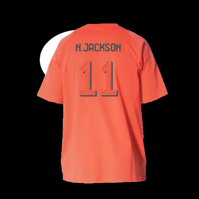 2025-2026 Bayern Munich Training Tee (Easy Coral) - Kids (N.Jackson 11)