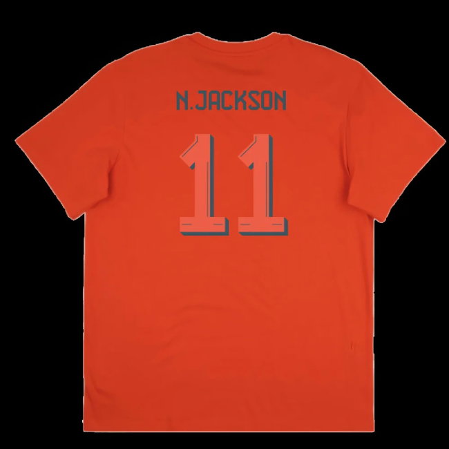 2025-2026 Bayern Munich Seasonal Graphic Tee (Red) (N.Jackson 11)