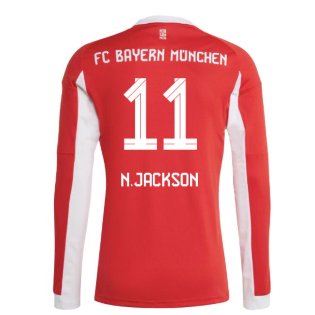 2025-2026 Bayern Munich Long Sleeve Home Shirt (N.Jackson 11)