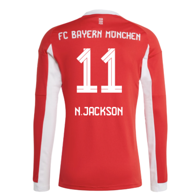 2025-2026 Bayern Munich Long Sleeve Home Shirt (N.Jackson 11)