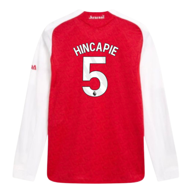 2025-2026 Arsenal Authentic Long Sleeve Home Shirt (Hincapie 5)
