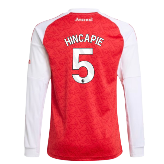 2025-2026 Arsenal Long Sleeve Home Shirt (Kids) (Hincapie 5)