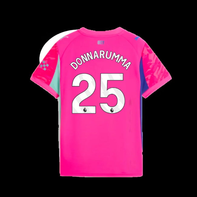 2025-2026 Man City Goalkeeper Home Shirt (Pink) - Kids (Donnarumma 25)