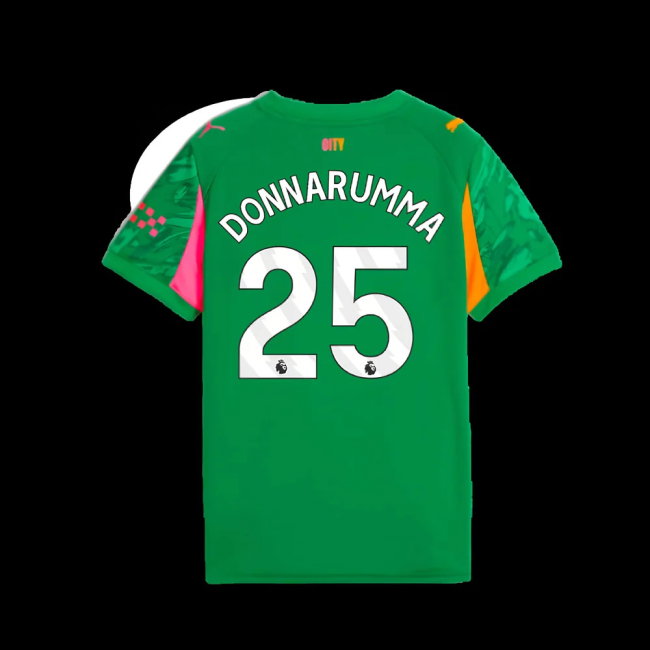 2025-2026 Man City Goalkeeper Away Shirt (Green) - Kids (Donnarumma 25)