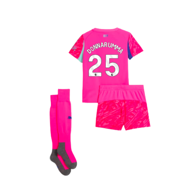 2025-2026 Man City Home Goalkeeper Mini Kit (Pink) (Donnarumma 25)
