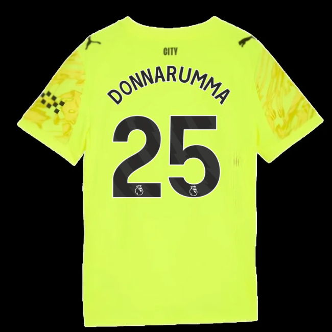 2025-2026 Man City Goalkeeper Third Shirt (Yellow) - Kids (Donnarumma 25)