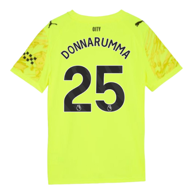 2025-2026 Man City Goalkeeper Third Shirt (Yellow) - Kids (Donnarumma 25)