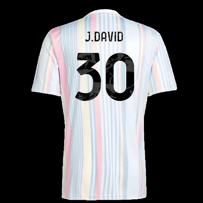 2025-2026 Juventus Pre-Match Shirt (White) (J.David 30)