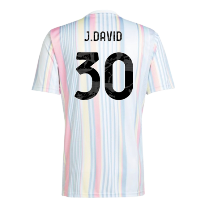 2025-2026 Juventus Pre-Match Shirt (White) (J.David 30)