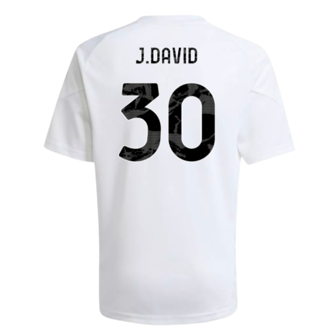 2025-2026 Juventus Training Shirt (White) - Kids (J.David 30)