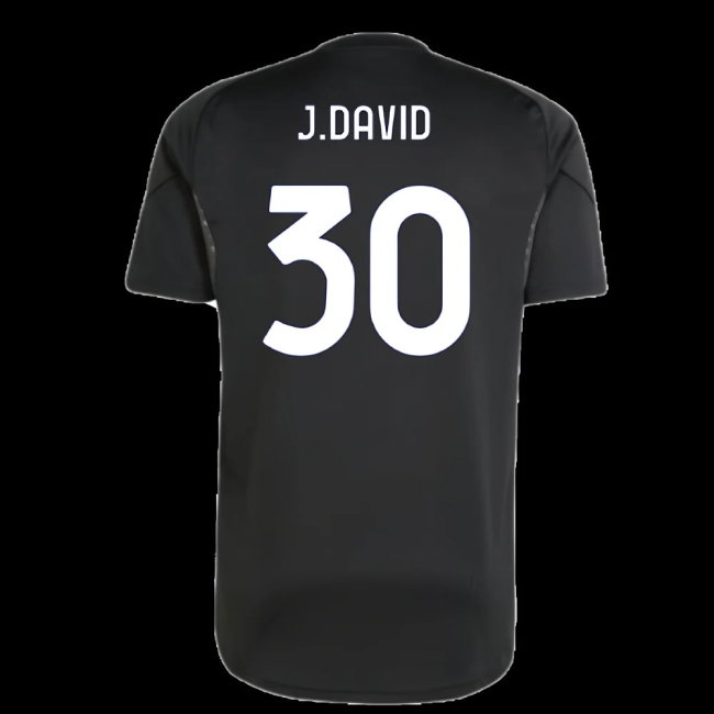 2025-2026 Juventus Training Shirt (Black) (J.David 30)