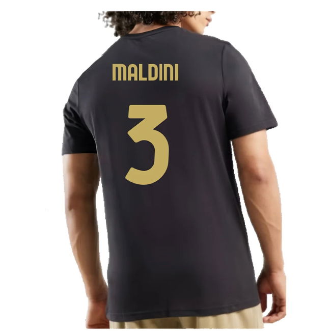 AC Milan 125th Anniversary ftblCulture Tee (Black) (Maldini 3)