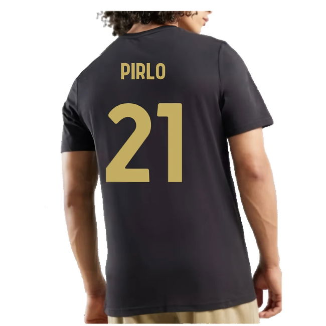 AC Milan 125th Anniversary ftblCulture Tee (Black) (Pirlo 21)