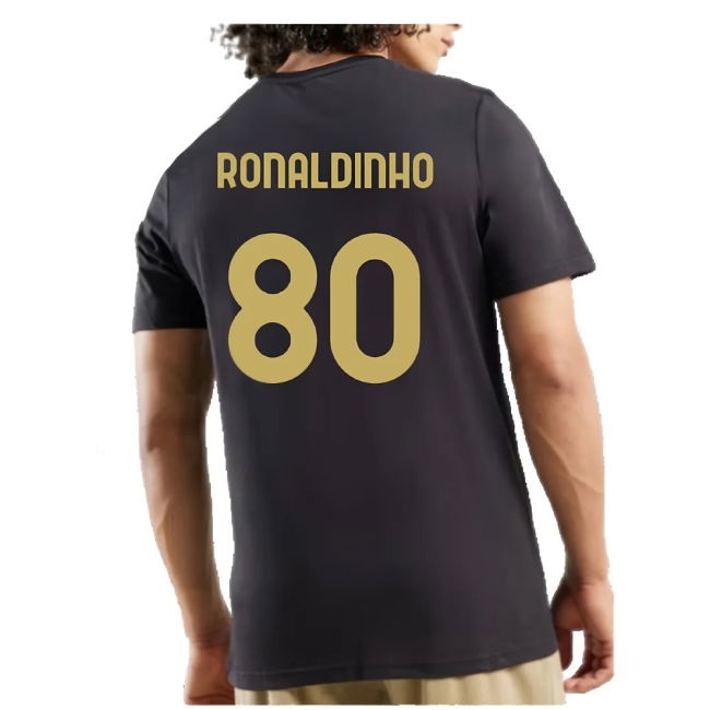 AC Milan 125th Anniversary ftblCulture Tee (Black) (Ronaldinho 80)