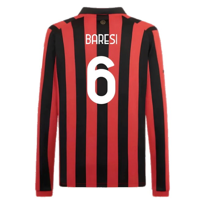 AC Milan 125th Authentic Shirt LS (Black-Red) (Baresi 6)
