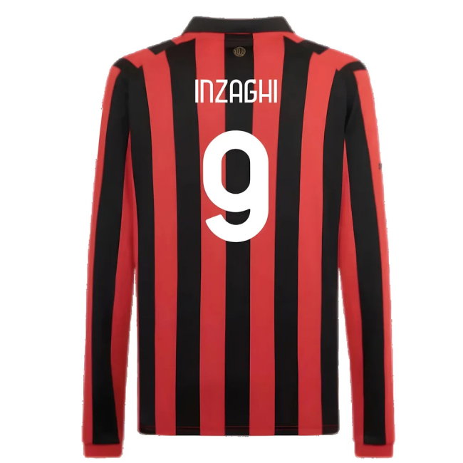 AC Milan 125th Authentic Shirt LS (Black-Red) (Inzaghi 9)