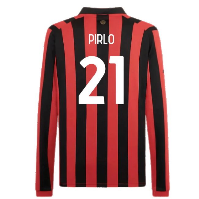 AC Milan 125th Authentic Shirt LS (Black-Red) (Pirlo 21)