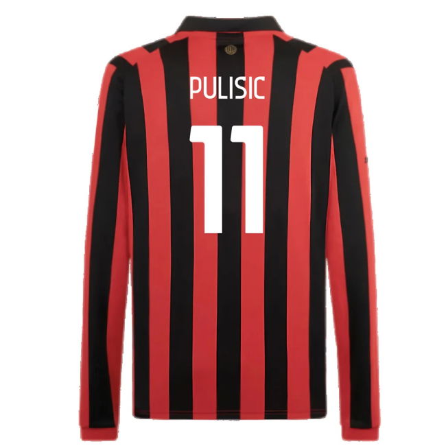 AC Milan 125th Authentic Shirt LS (Black-Red) (Pulisic 11)