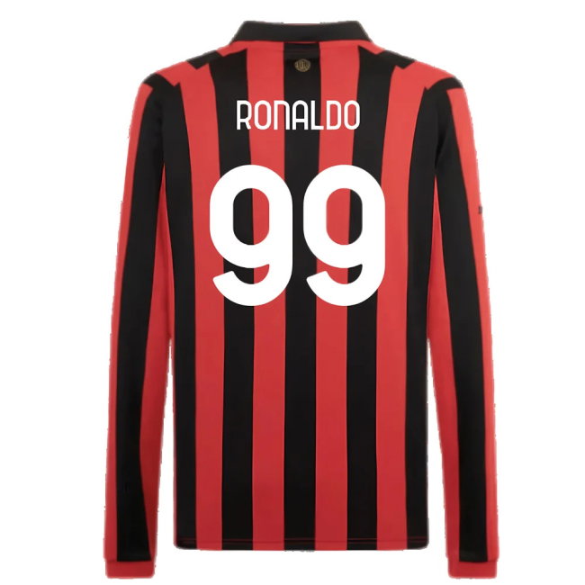 AC Milan 125th Authentic Shirt LS (Black-Red) (Ronaldo 99)