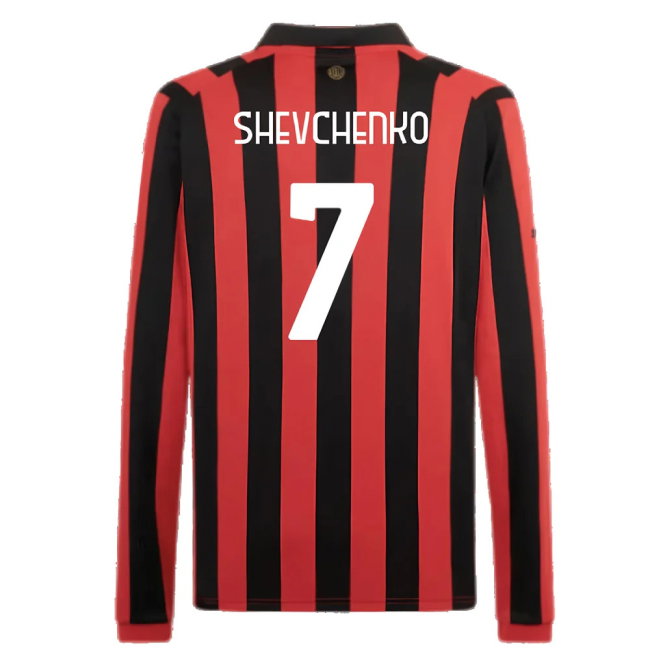 AC Milan 125th Authentic Shirt LS (Black-Red) (Shevchenko 7)