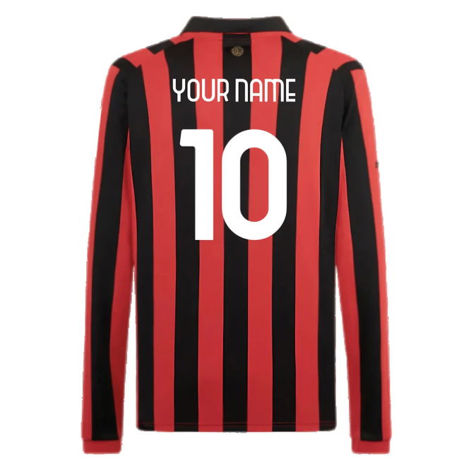 AC Milan 125th Authentic Shirt LS (Black-Red) (Your Name)