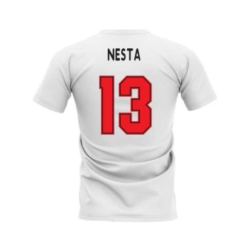 AC Milan 1995-1996 Retro Shirt T-shirt (White) (NESTA 13)